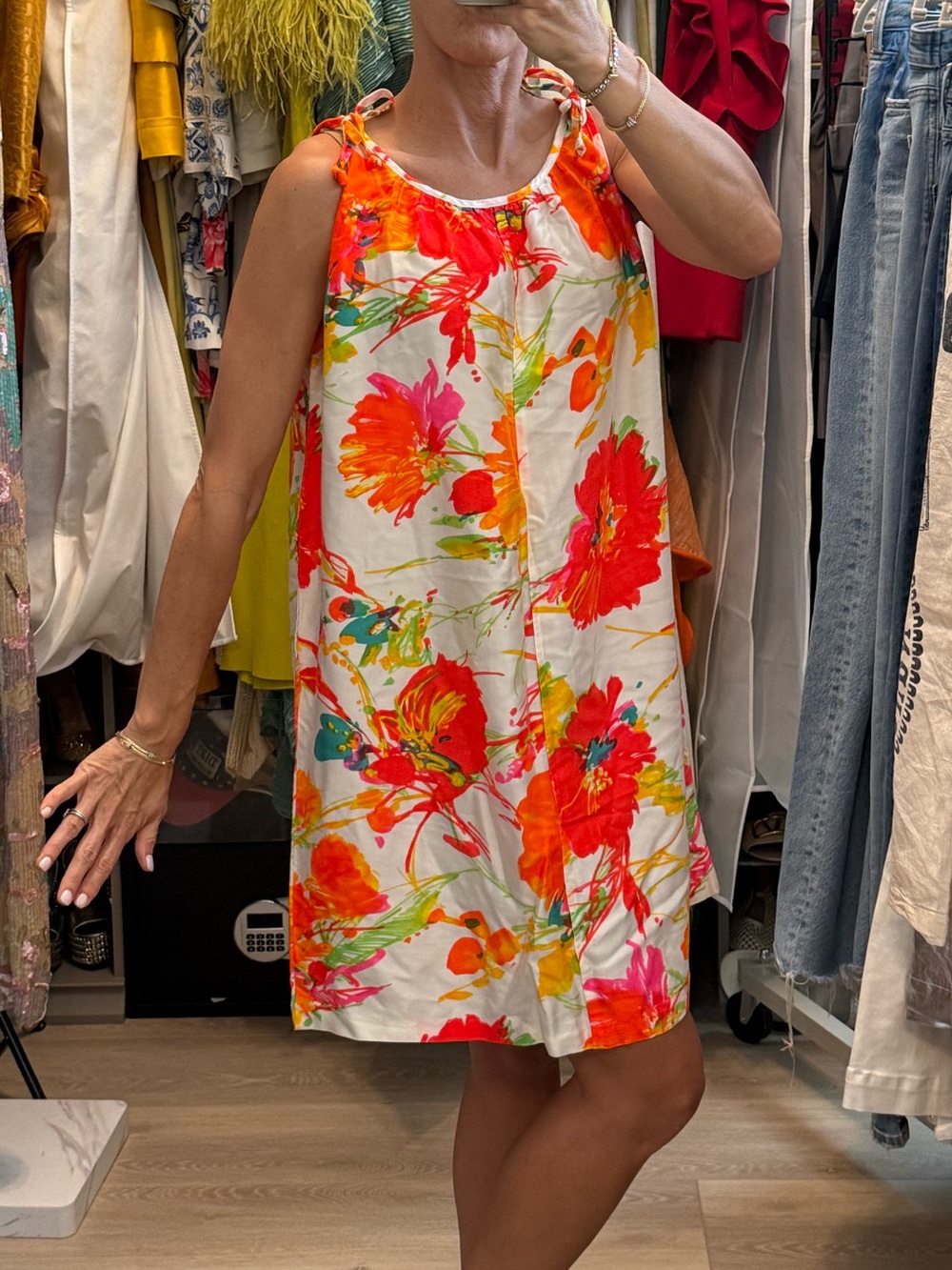 Vintage 1970s Sun Fashions of Hawaii Floral Hawaiian Shift Dress MuuMuu